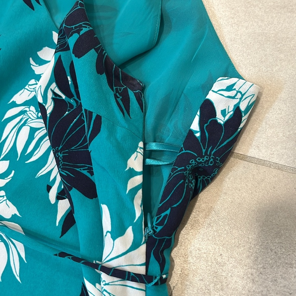 LOFT Turquoise Floral Maxi Dress - Picture 8 of 8